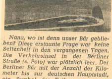 25.505.1968 Schwarzebecker Tageblatt Wo ist der Bär?  © Stadtarchiv Schwarzenbek_VI Ba 66